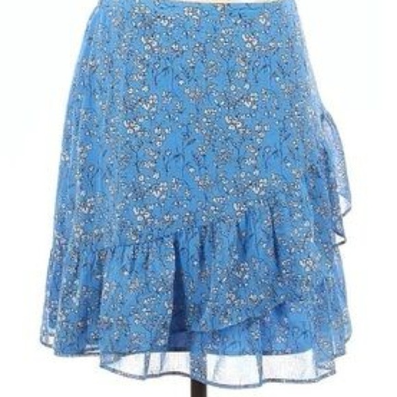Banana Republic Dresses & Skirts - Banana Republic Asymmetrical Blue Floral Skirt